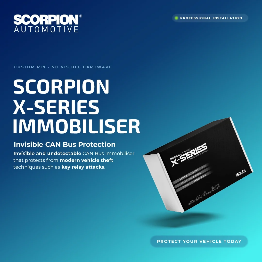 Scorpion X-Series immobiliser packaging